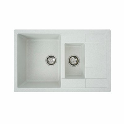 Гранітна мийка для кухні Platinum 7850W TOSKANA матова Біла в крапку 3616 фото