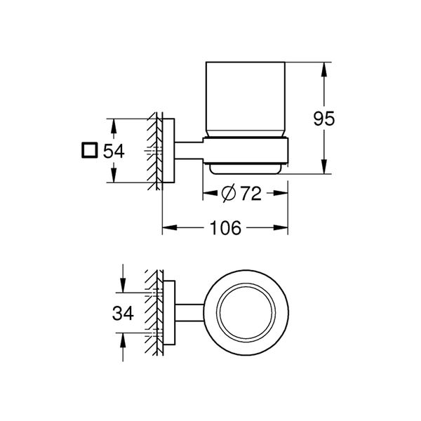 Стакан с держателем для ванной комнаты Grohe QuickFix Start Cube 41097000 CV033406 фото