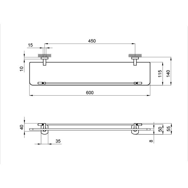 Полка Qtap Liberty ORO 1153 SD00031737 фото