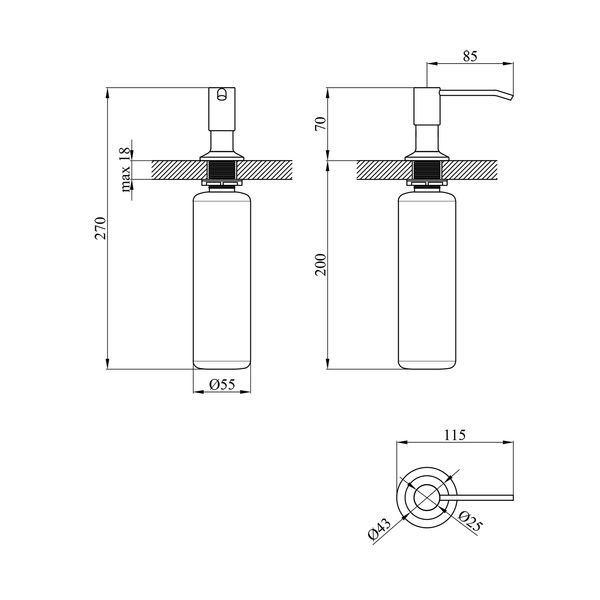 Комплект кухонної мийки KRP Gebürstet-6350RHM ST031321 фото