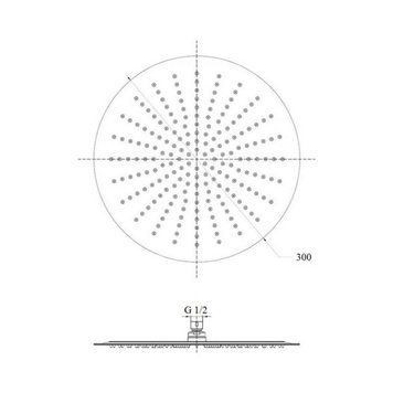 Лійка для верхнього душу Лейки Lidz Лейка 130 300 мм округла LDNIA130NKS32451 Nickel SD00038553 фото