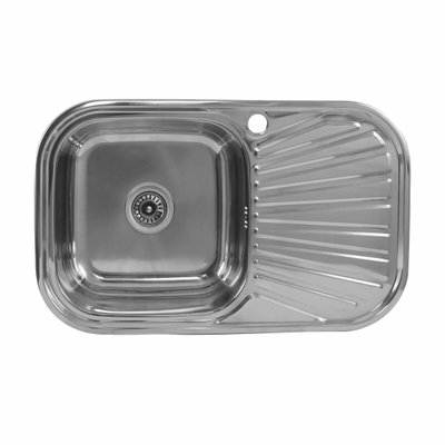 Кухонна мийка з нержавіючої сталі закруглена Platinum ПОЛІРОВКА 7848 (0,8/180 мм) 11504 фото