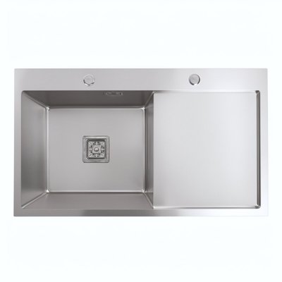 Кухонна мийка Platinum Handmade 860х500х230 L (квадратний сифон 3,0/1,0) 37688 фото