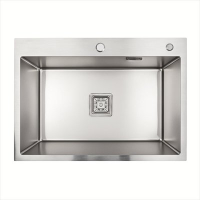 Кухонна мийка нержавійка Platinum Handmade 70*50 HSB (квадратний сифон 3,0/1,0) 37673 фото