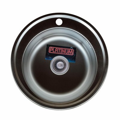 Кухонна мийка з нержавіючої сталі Platinum ДЕКОР 510 (0,8/180 мм) 11668 фото