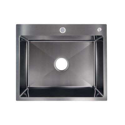 Мийка для кухні інтегрована Lidz Handmade H6050B (LDH6050BPVD43621) Brushed Black PVD 3,0/1,0 мм SD00049745 фото