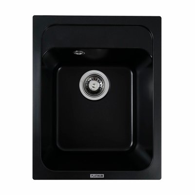Гранітна мийка для кухні Platinum 4050 KORRADO матова Чорна 3551 фото