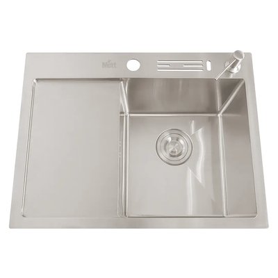 Накладна кухонна мийка з лівим крилом Nett NS-6045(L) 180 фото