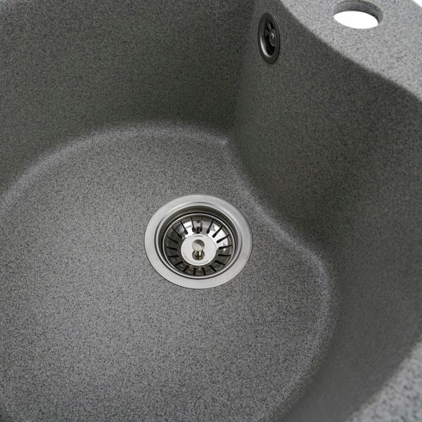 Гранітна мийка для кухні Platinum 480 TURAS матова Сіра 3313 фото