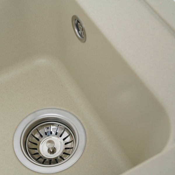 Гранітна мийка для кухні Platinum 4050 KORRADO матова Айворі 3841 фото