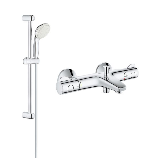 Смеситель для ванны Grohe Grohtherm 800 34567000 с душевым гарнитуром 27853001 (34567001) CV032204 фото