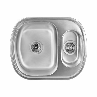 Кухонна мийка з нержавіючої сталі Platinum ДЕКОР 6049D (0,8/180 мм) 11526 фото