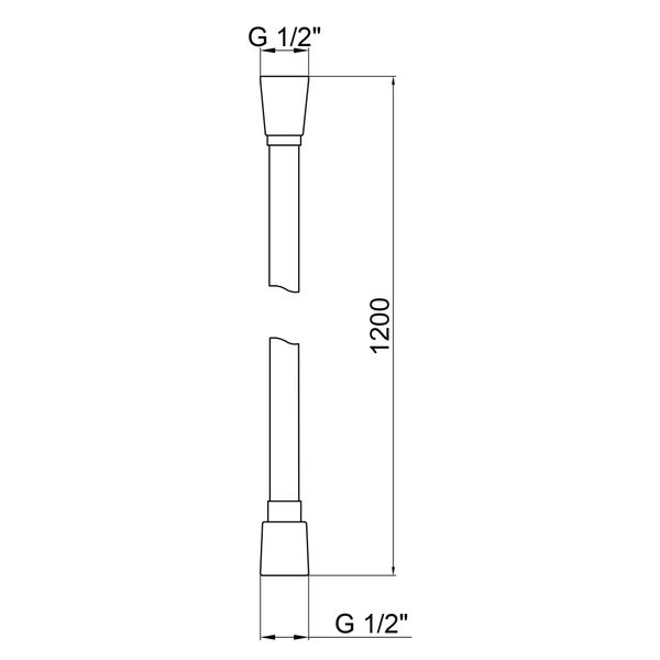 Шланг для ручного душа Qtap Hadice 1200 мм QTHADPVC120C Chrome SD00041922 фото