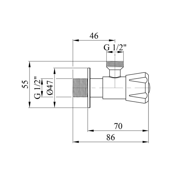 Кран приладовий Kroner KRP Edelstahl Klassisch - ESG101 1/2"х1/2" ЗЗ CV022974 фото