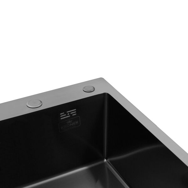 Комплект кухонної мийки KRP Schwarze - 6350RHM PVD ST41923 фото