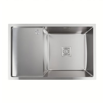 Кухонна мийка нержавійка Platinum Handmade 78х50 R (один отвір,квадратний сифон) 37683 фото