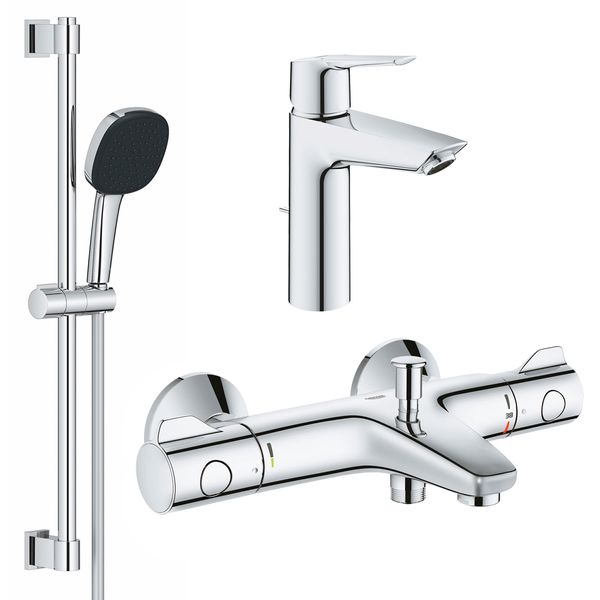 Комплект змішувачів для ванної кімнати з термостатом Grohe QuickFix UA202304TS CV030620 фото