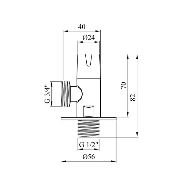 Кран приладовий Kroner KRP Eckventil C302 1/2"х3/4" ЗЗ CV027382 фото