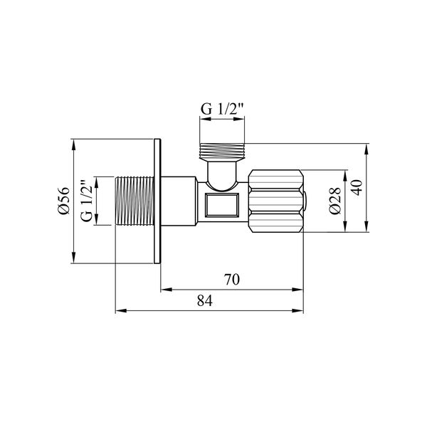 Кран приборный Kroner KRP Eckventil C401 1/2"х1/2" НН CV027383 фото