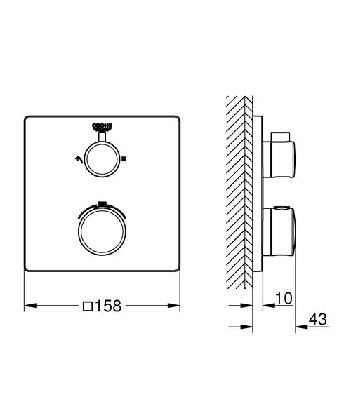 Grohtherm Термостат для душу з перемикачем на 2 положення верхній/ручний душ (24079000) 24079000 фото
