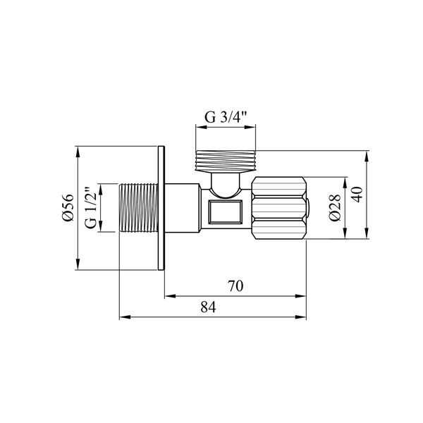 Кран приборный Kroner KRP Eckventil C402 1/2"х3/4" НН CV027384 фото