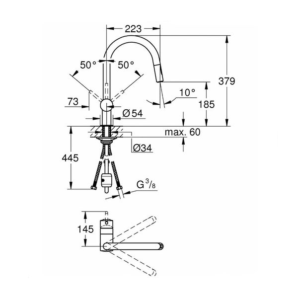 Змішувач для кухні Grohe Minta 32321002 CV030530 фото