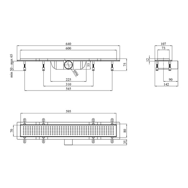 Набор 3 в 1 для ванной комнаты Kroner Edelstahl Kubus L60 SS124785 фото