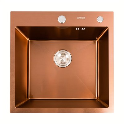 Кухонна мийка Platinum Handmade PVD мідь 500x500x220 (3,0/1,5 мм корзина та дозатор в комплекті) 23569 фото