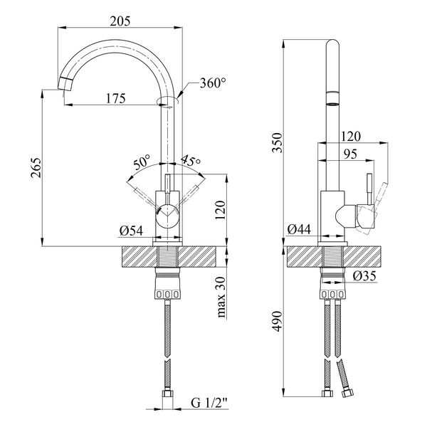 Комплект кухонної мийки Derby KRP PVD - 5050HM ST043337 фото