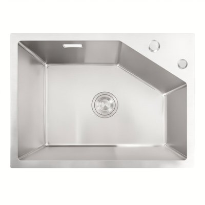 Кухонна мийка Platinum Handmade 580х430х220 (з кріпленням +повна комплектація) 36692 фото