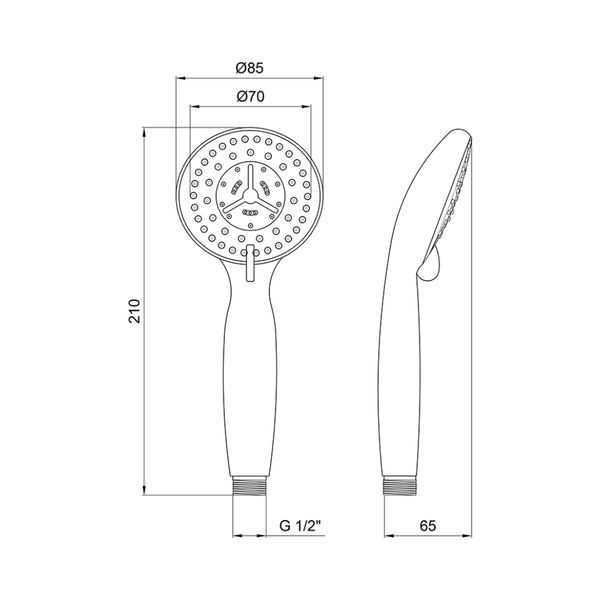 Лейка для ручного душа Lidz Niagara 04 85 мм округлая LDNIA04CRM22033 Chrome SD00028130 фото