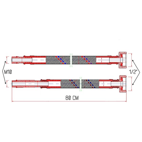 Гибкая подводка для смесителя SD Forte М10 80 см SF380W80 SD00002761 фото