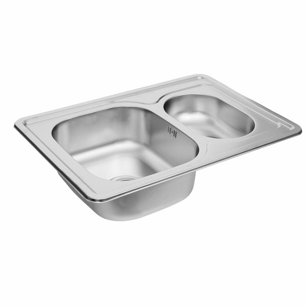 Кухонна мийка з нержавіючої сталі Platinum ДЕКОР 7050D (0,8/180 мм) 11583 фото