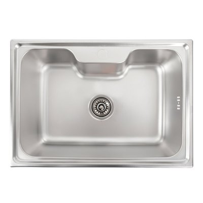 Кухонна мийка з нержавіючої сталі Platinum ДЕКОР 6043 (0,8/180 мм) 11445 фото