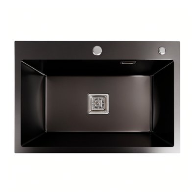 Кухонная мойка Platinum Handmade 65*45 (650x450x230 мм) PVD черная HSB 37672 фото