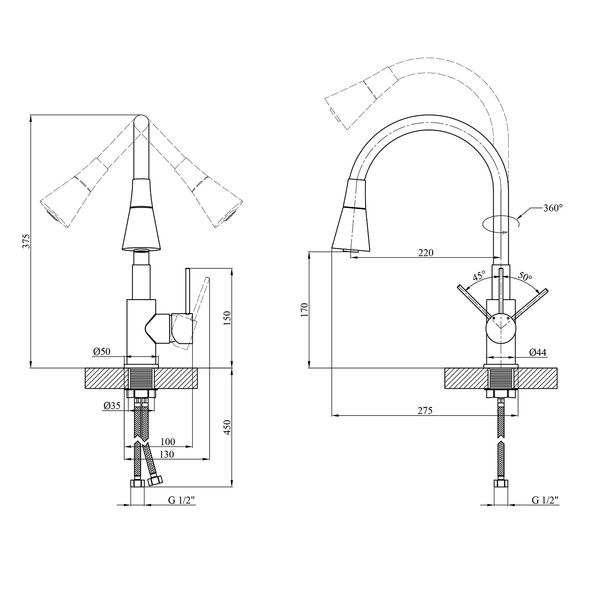 Комплект кухонной мойки KRP ST231321 Gebürstet-6350RHM ST231321 фото