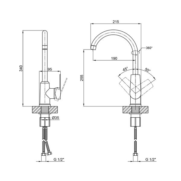 Змішувач для кухні Brinex 35C 20N SD00050845 фото