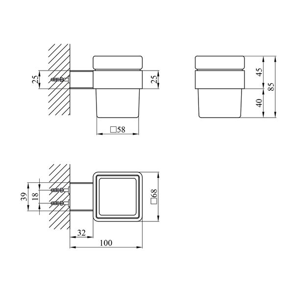 Комплект для ванной комнаты KronerKRP Edelstahl Kubus - SCH063 SS12357 фото