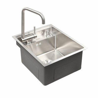Кухонна прихована мийка Platinum Handmade 400х500х220 (змішувач в комплекті) 23596 фото