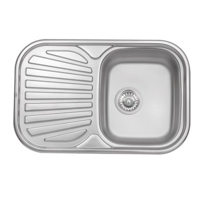 Кухонна мийка Qtap 7448 0,8 мм Satin (QT7448SAT08) SD00044185 фото