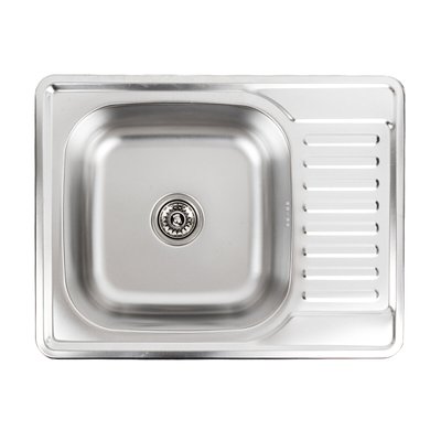 Кухонна мийка з нержавіючої сталі Platinum ДЕКОР 6550 (0,8/180 мм) 11474 фото