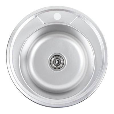 Кухонна мийка з нержавіючої сталі Platinum ДЕКОР 490 (0,8/180 мм) 11599 фото