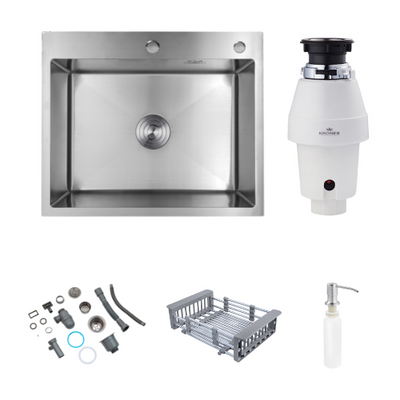 Комплект подрібнювач та кухонна мийка KRP Gebürstet - 6050HM  ST030321 фото