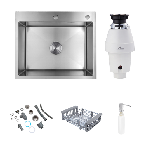 Комплект подрібнювач та кухонна мийка KRP Gebürstet - 6050HM  ST030321 фото