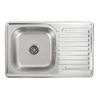 Кухонная мойка из нержавеющей стали Platinum ДЕКОР 7850 (0,8/180 мм) 11489 фото