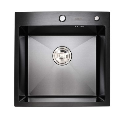 Кухонная мойка Platinum Handmade PVD черная 500х500х220 (3,0/1,5 мм корзина и дозатор в комплекте) 23568 фото