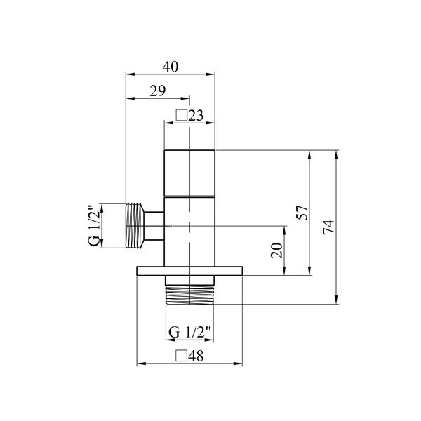 Кран приладовий для підключення Karro 1/2"х1/2" ЗЗ хромований KR-3122 CV014435 фото