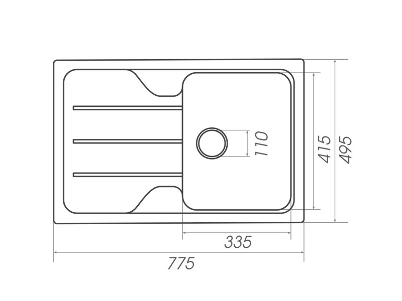 Гранитная мойка для кухни Platinum 7850 VERONA матовая Черный металлик 3608 фото