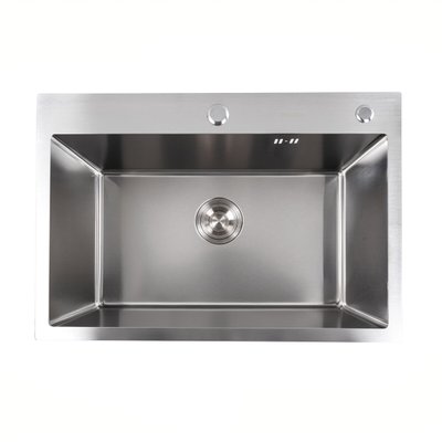 Кухонная мойка Platinum Handmade 650х450х220 (толщина 3,0/1,5 мм корзина и дозатор в комплекте) 23576 фото