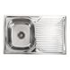 Кухонна мийка Platinum з нержавіючої сталі прямокутна ПОЛІРОВКА 7848 (0,8/180 мм) 11601 фото 2